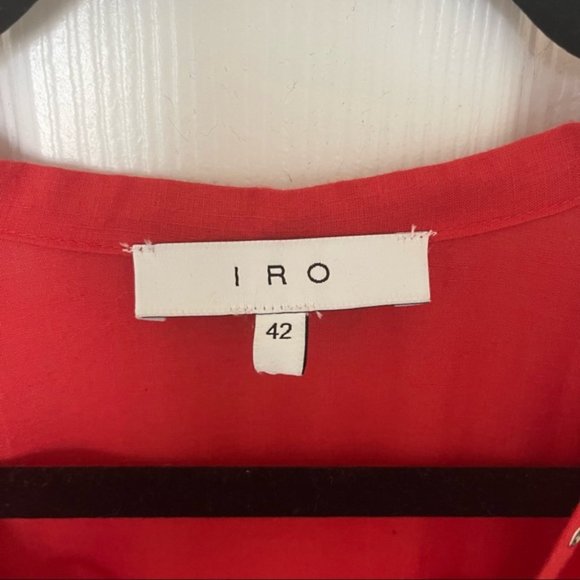 IRO Finley Red Blouse - Size EU 42/US 10 - Picture 6 of 7